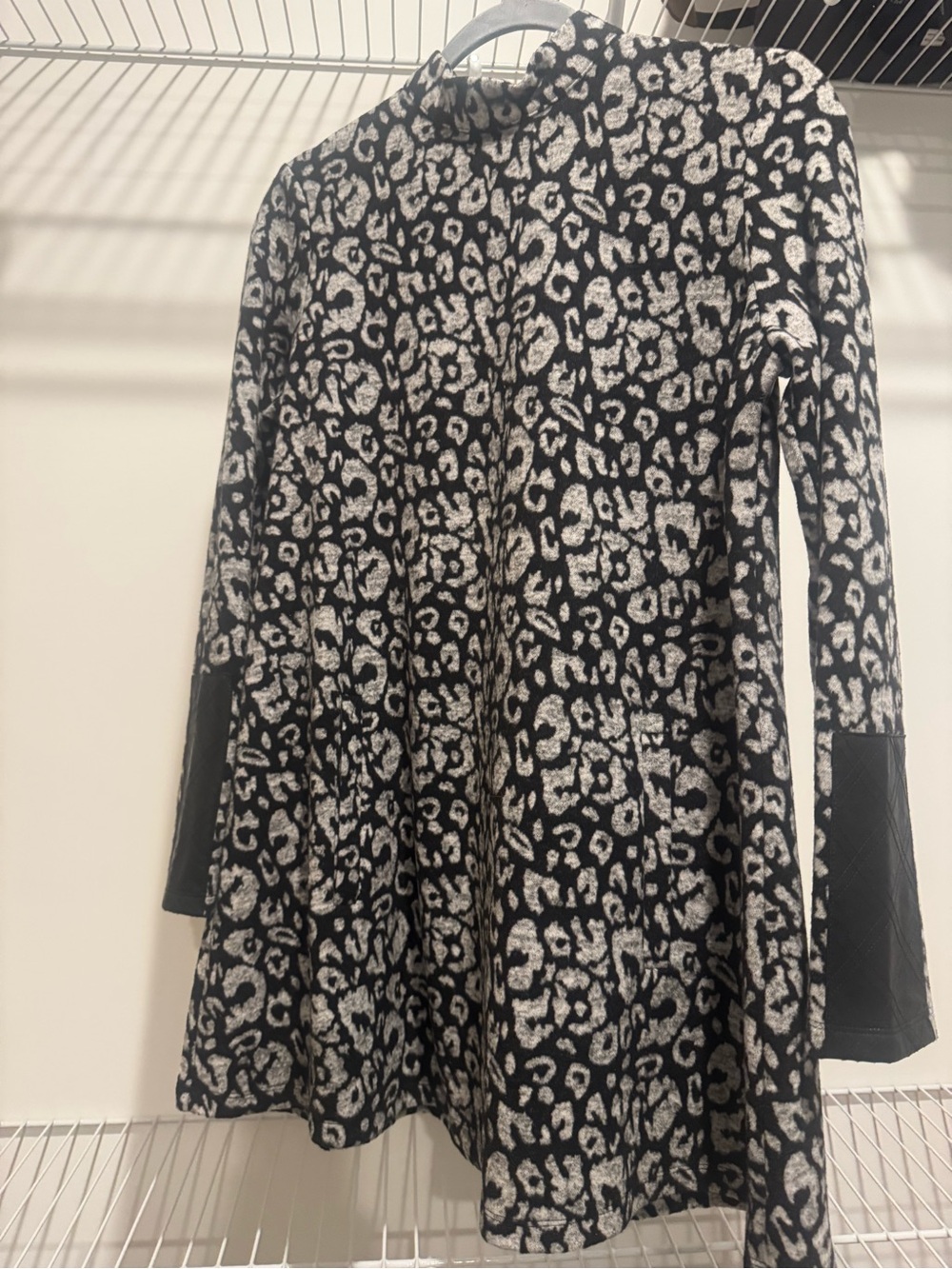 Tyler Boe Black and White Leopard Print Mini Dress